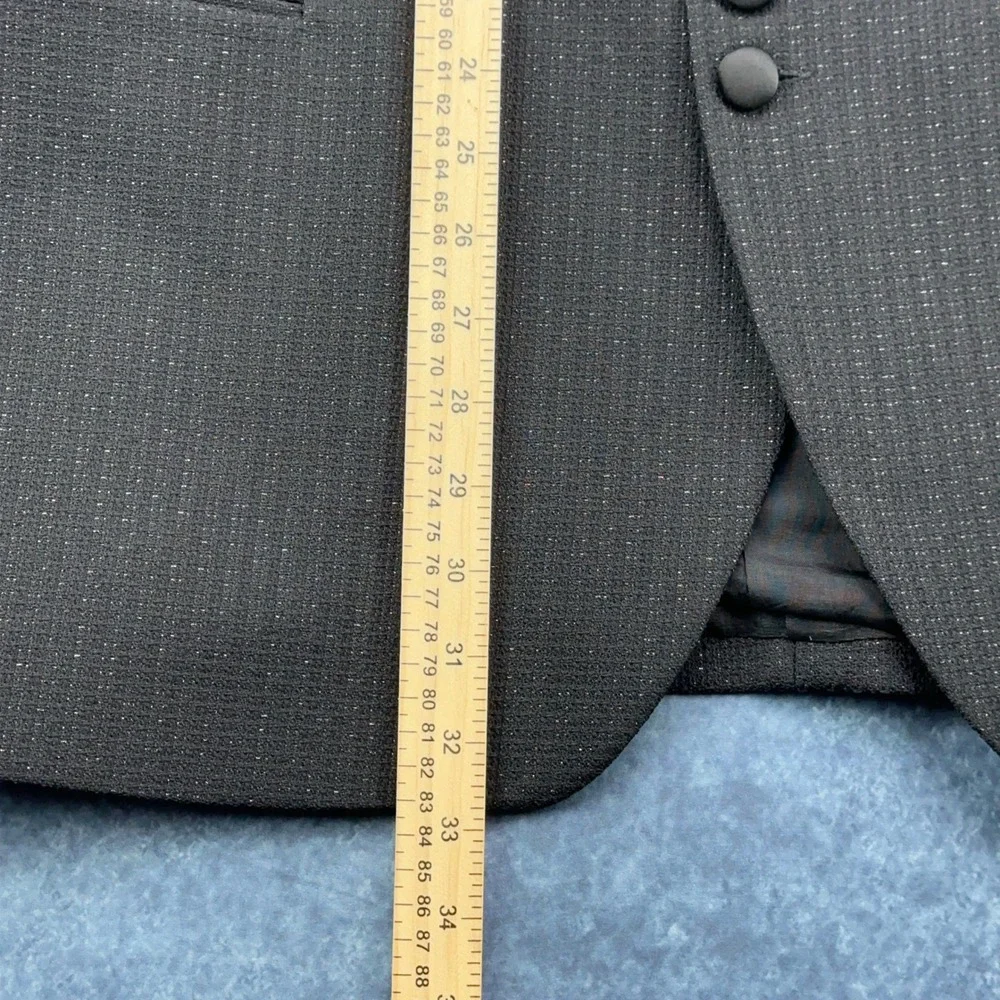 Tailored‎ by Bonacci Mens Black Textured Pinstripe Tuxedo Suit Shawl Lapel USA